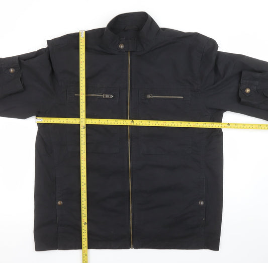 Next Men’s Black Cotton Nylon Biker Jacket L 42-44in