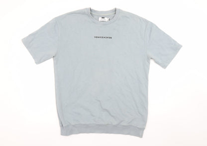 Topman Mens Blue Venice Beach Graphic T-Shirt Size M Regular Fit