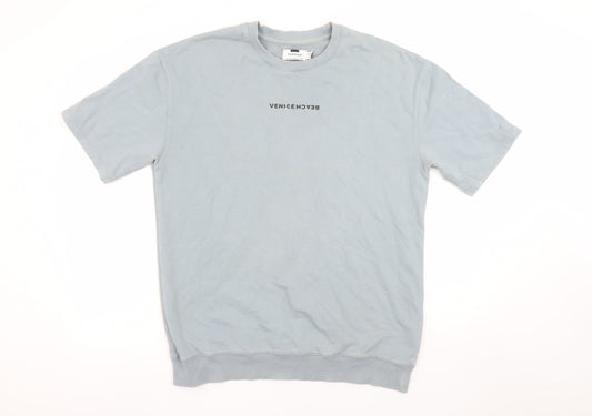 Topman Mens Blue Venice Beach Graphic T-Shirt Size M Regular Fit