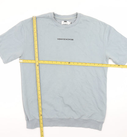 Topman Mens Blue Venice Beach Graphic T-Shirt Size M Regular Fit