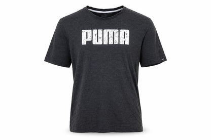 Front view of Puma Men's Black Cotton Crew Neck Short Sleeve Sports T-Shirt, size M