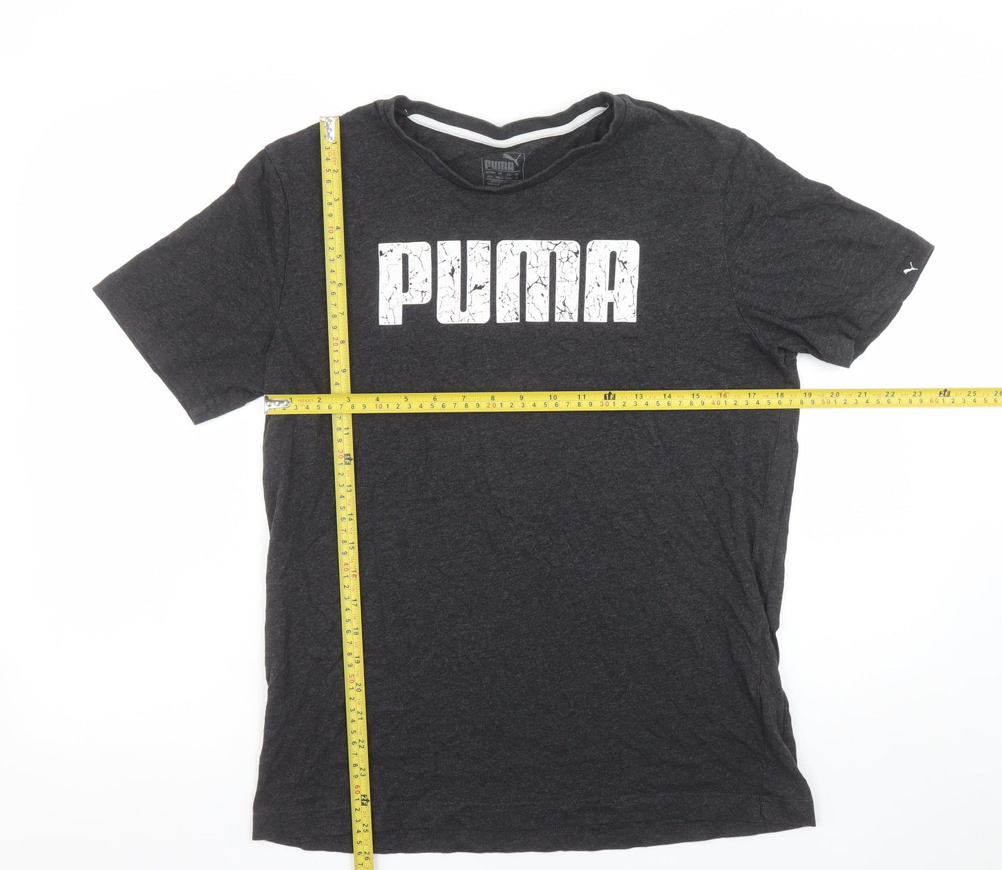 Puma Men's Black Cotton Crew Neck Short Sleeve Sports T-Shirt Size M