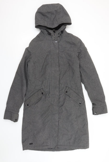 Regatta Great Outdoors Womens Grey Hooded Long Parka Coat Size 8