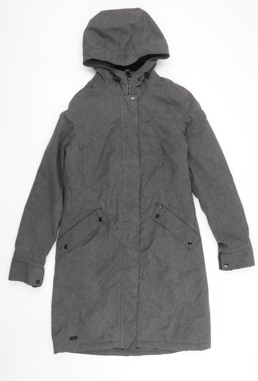 Regatta Great Outdoors Womens Grey Hooded Long Parka Coat Size 8