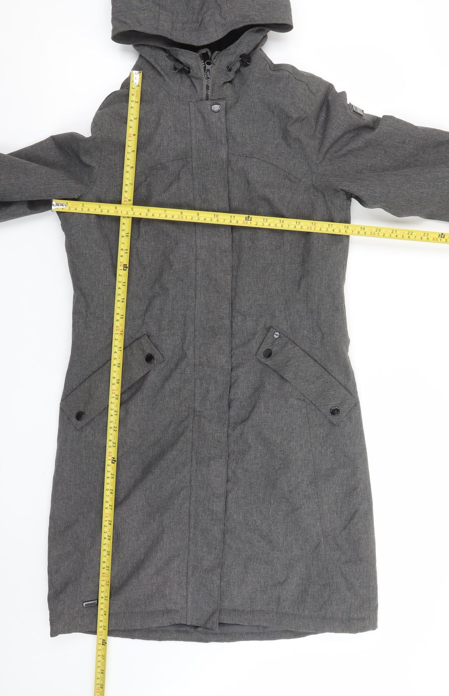 Regatta Great Outdoors Womens Grey Hooded Long Parka Coat Size 8