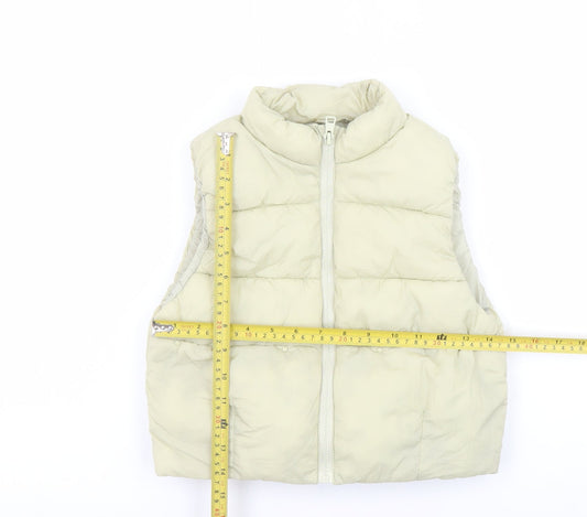 Zara Boys Ivory Puffer Waistcoat 2-3 Years Full Zip Winter Gilet