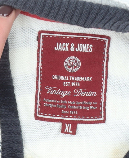 Mens UK Size XL JACK & JONES White Pullover Sweatshirt