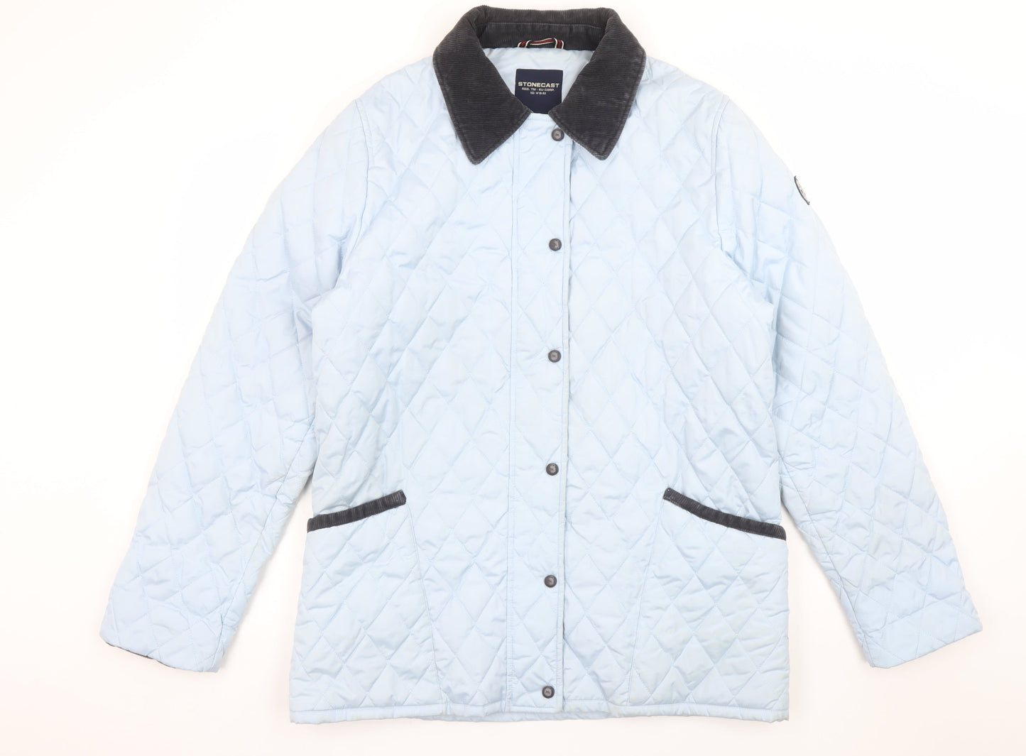 Womens UK Size M STONECAST Blue Quilted Coat