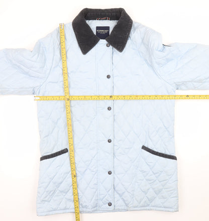 Womens UK Size M STONECAST Blue Quilted Coat