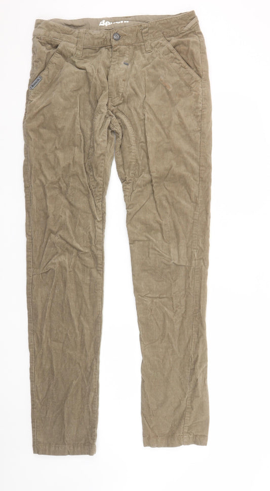 Bench Mens Beige Corduroy Chino Trousers Size 32/34 Regular Fit