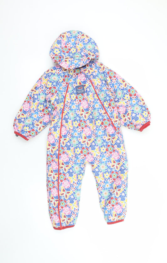JoJo Maman Bébé Unisex Baby Multicoloured Floral Hooded Snowsuit 18-24 Months