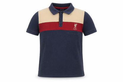 LFC Boys Beige Red Blue Polo Shirt 11-12 Years Short Sleeve Cotton Blend