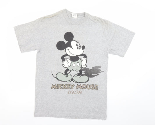 Womens UK Size M Disney Grey Basic T-Shirt