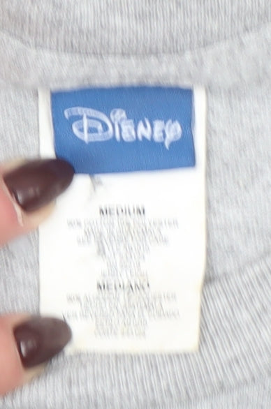 Womens UK Size M Disney Grey Basic T-Shirt