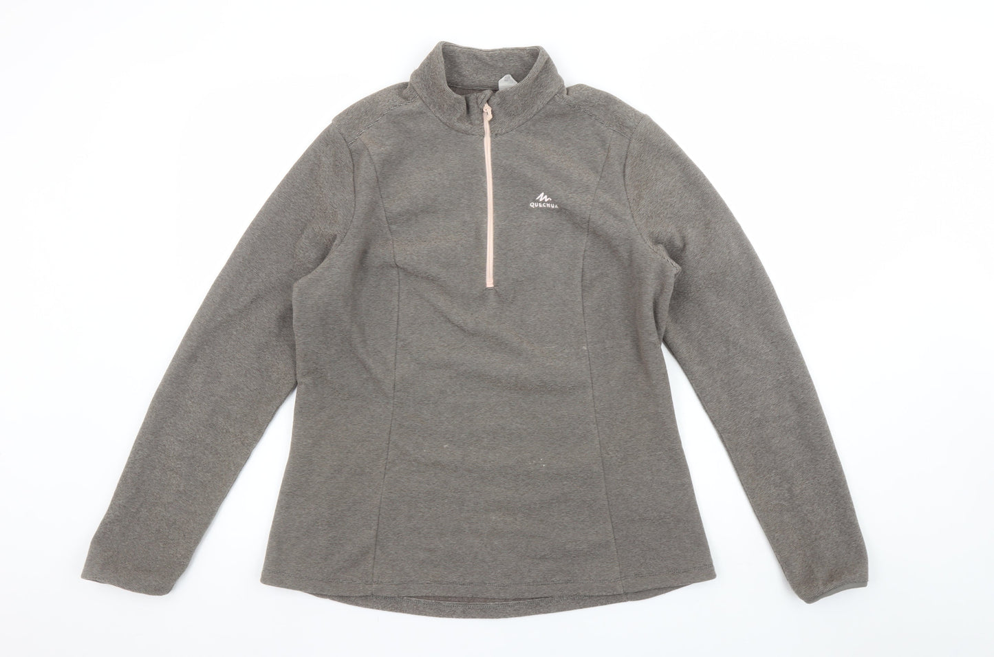 Quechua Women’s Grey 1/4 Zip Fleece Sweatshirt 2XL - Warm Outdoor Layer