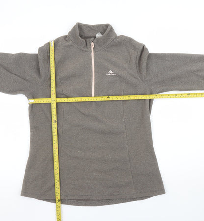 Quechua Women’s Grey 1/4 Zip Fleece Sweatshirt 2XL - Warm Outdoor Layer