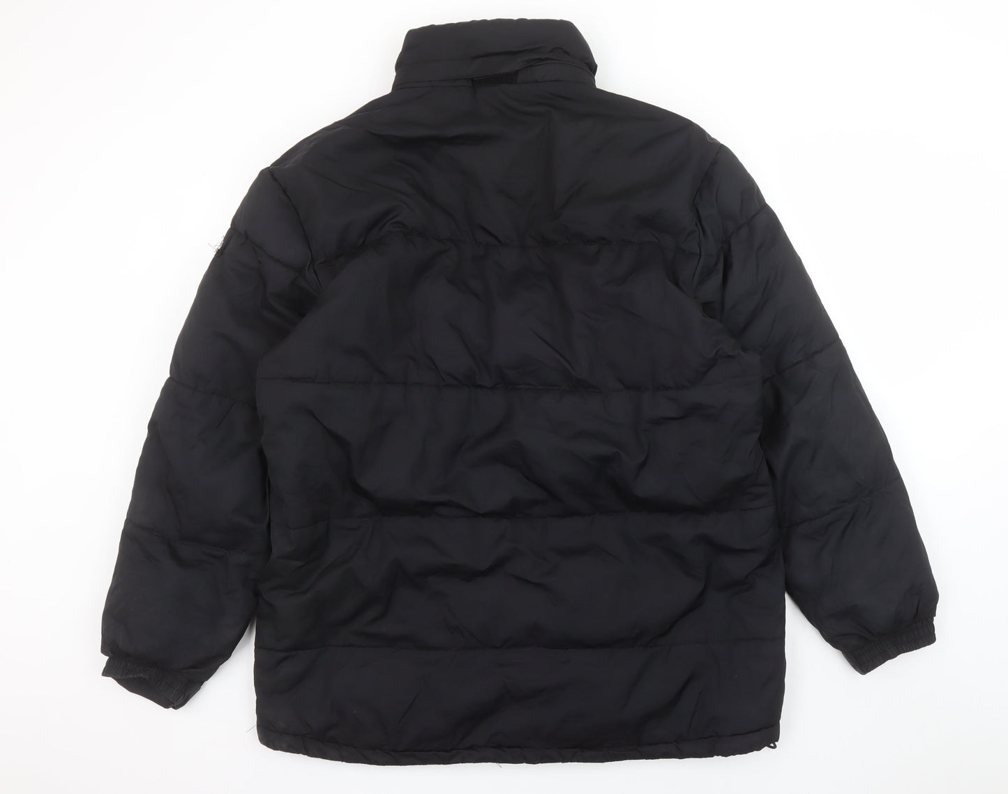 Athletic Works Men Black M Puffer Jacket Winter Polyester Mid-Length