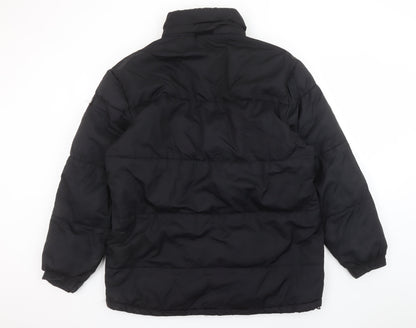 Athletic Works Men Black M Puffer Jacket Winter Polyester Mid-Length