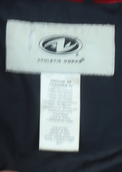 Athletic Works Men Black M Puffer Jacket Winter Polyester Mid-Length