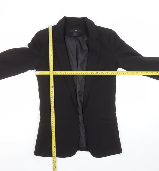H&M Women’s Black Slim Fit Single-Breasted Blazer Size 4