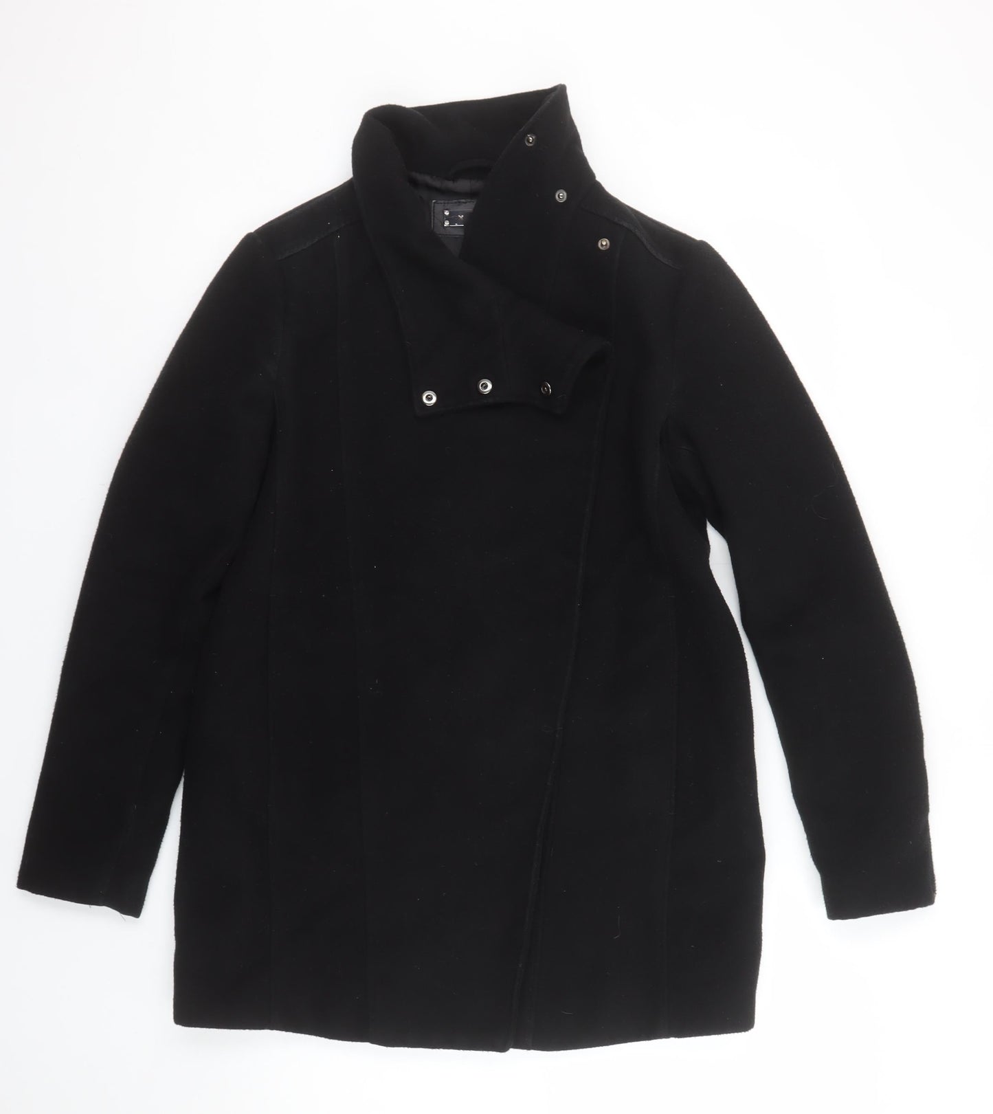 Womens UK Size 8 Mango Black Overcoat