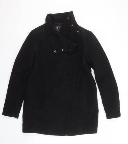 Womens UK Size 8 Mango Black Overcoat