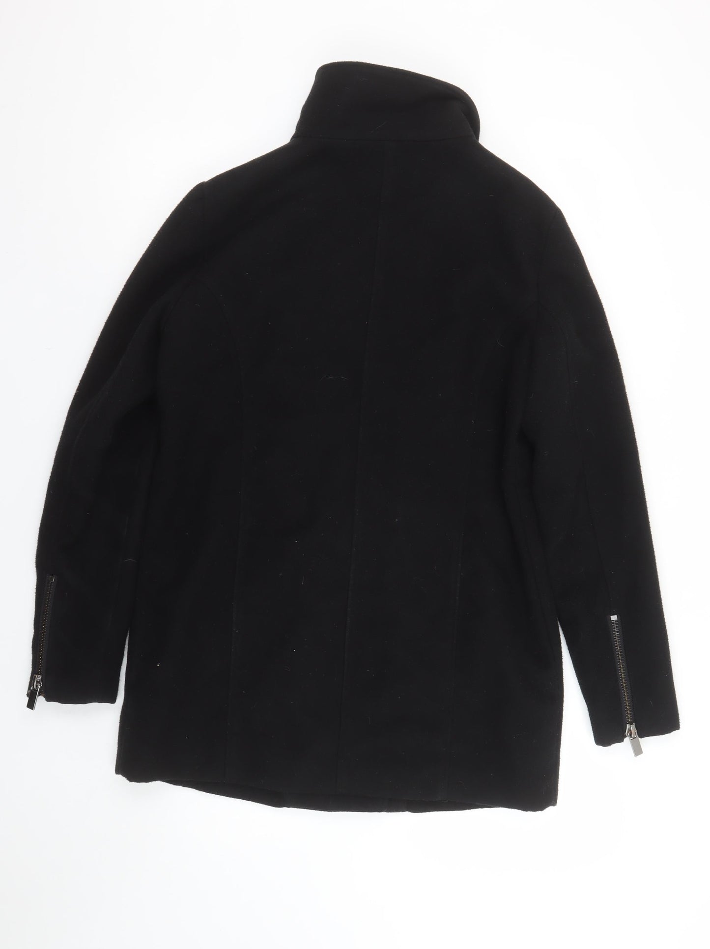 Womens UK Size 8 Mango Black Overcoat