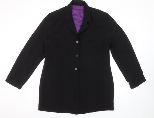 Debenhams Women’s Black Single-Breasted Blazer Size 16 Classic Work Jacket