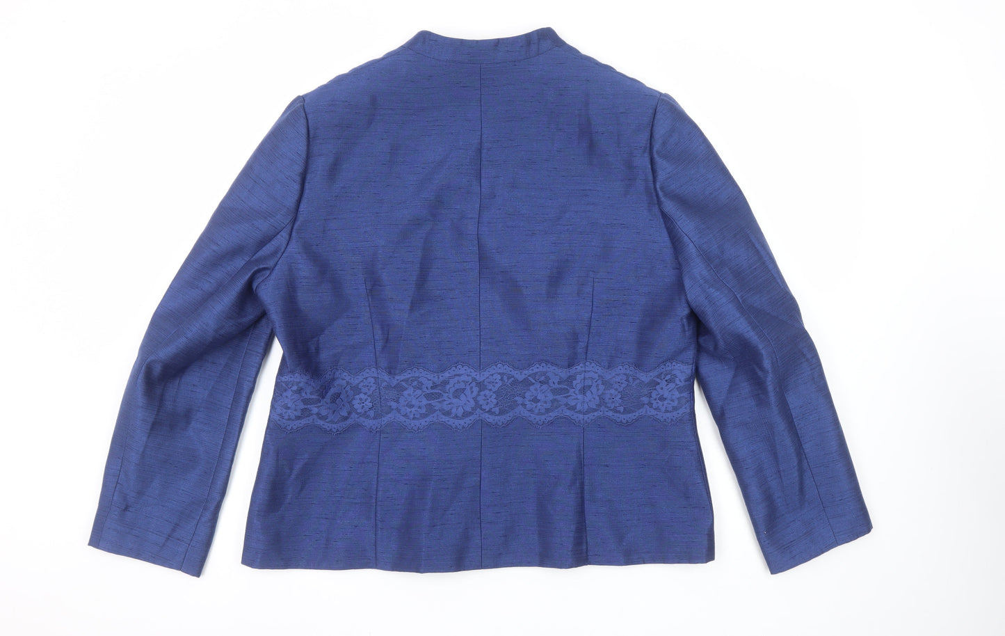 Eastex Women Blue Lace Trim Single-Breasted Suit Jacket UK 16