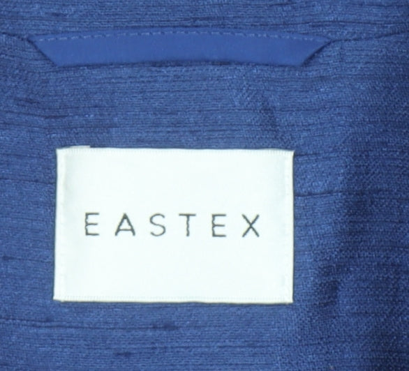 Eastex Women Blue Lace Trim Single-Breasted Suit Jacket UK 16
