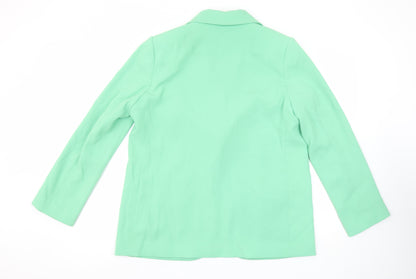 Marks and Spencer Womens Green Size 10 Regular Fit Single-Breasted Blazer