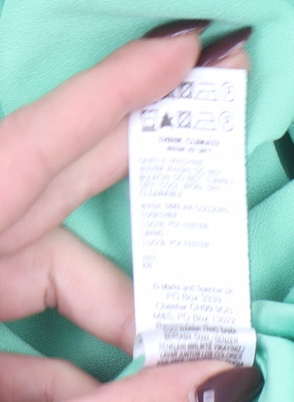 Marks and Spencer Womens Green Size 10 Regular Fit Single-Breasted Blazer