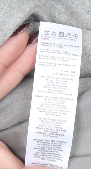 New Look Women Grey Belted Long Trench Coat Size 14