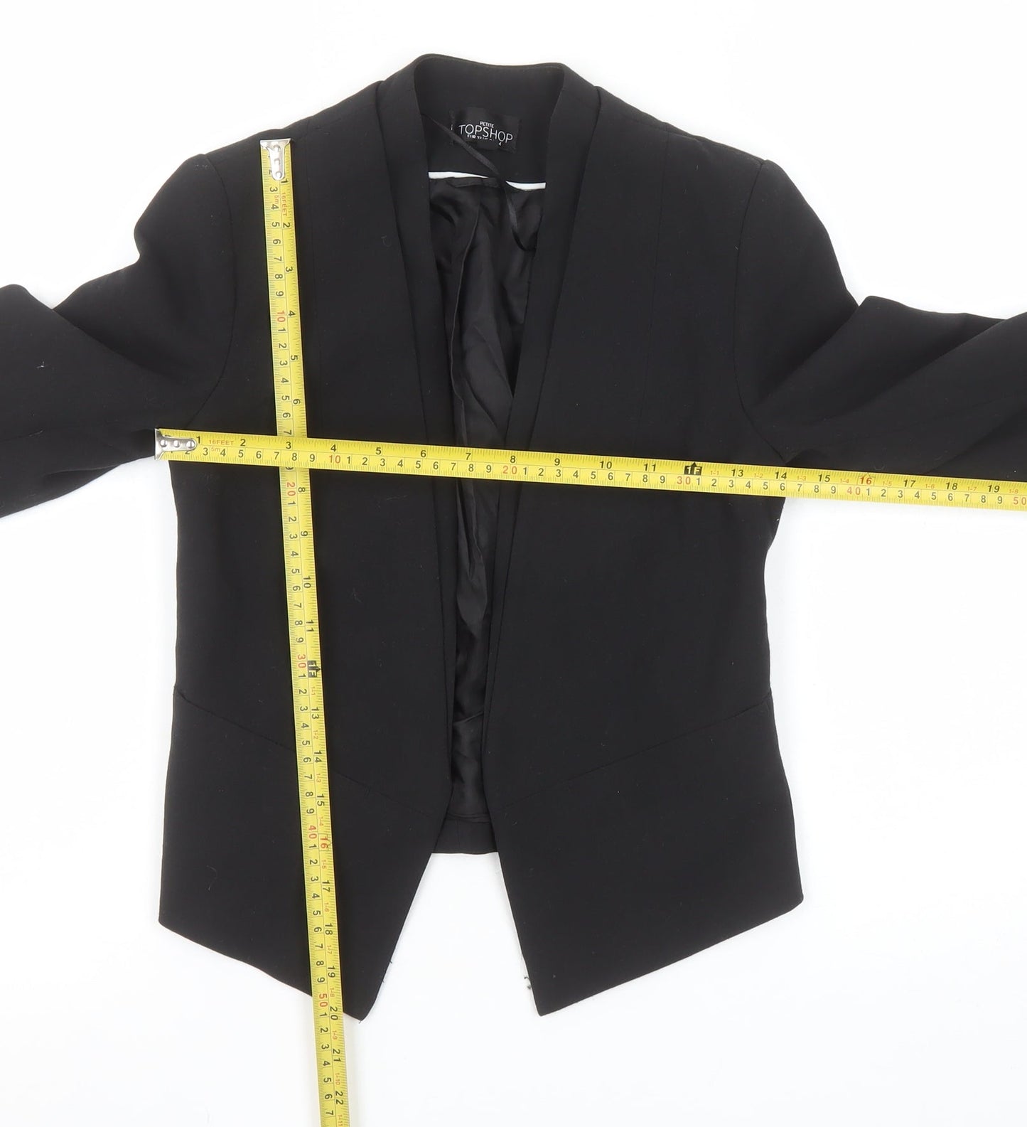 Womens UK Size 4 Topshop Petites Black Blazer