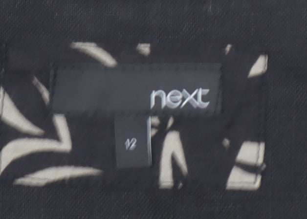 Next Women Black Linen Tailored Waistcoat Size 12