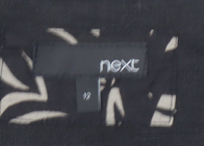 Next Women Black Linen Tailored Waistcoat Size 12