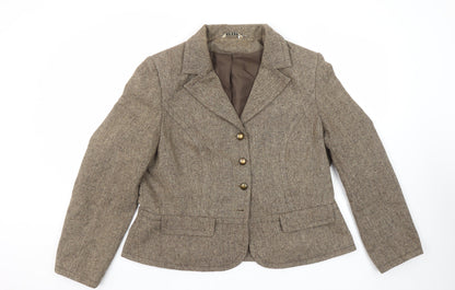 George Women’s Beige Wool Blend Tweed Blazer UK 20 Single-Breasted