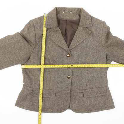 George Women’s Beige Wool Blend Tweed Blazer UK 20 Single-Breasted