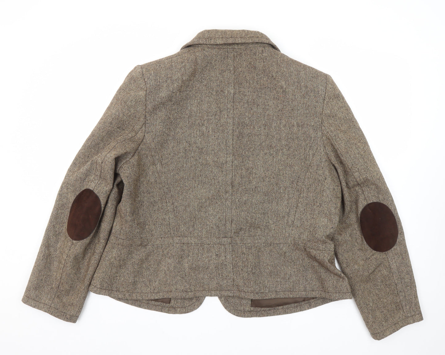 George Women’s Beige Wool Blend Tweed Blazer UK 20 Single-Breasted