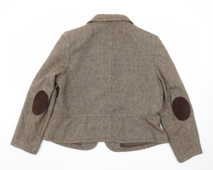 George Women’s Beige Wool Blend Tweed Blazer UK 20 Single-Breasted