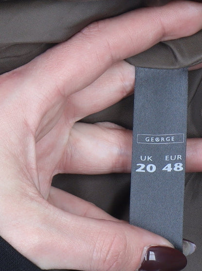 George Women’s Beige Wool Blend Tweed Blazer UK 20 Single-Breasted