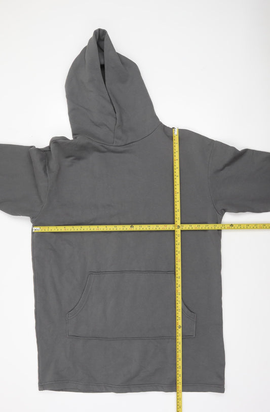 H&M Divided Women Grey Pullover Hoodie Size 12 Cotton Blend Casual