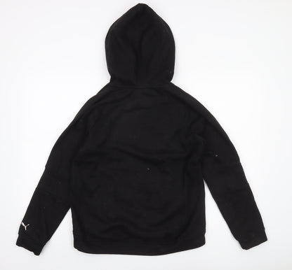 Puma Women Black Small Pullover Hoodie Sweatshirt Lightweight Cotton Blend