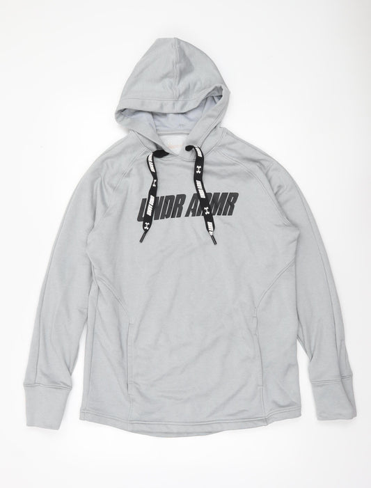 Mens UK Size M Under armour Grey Pullover Hoodie
