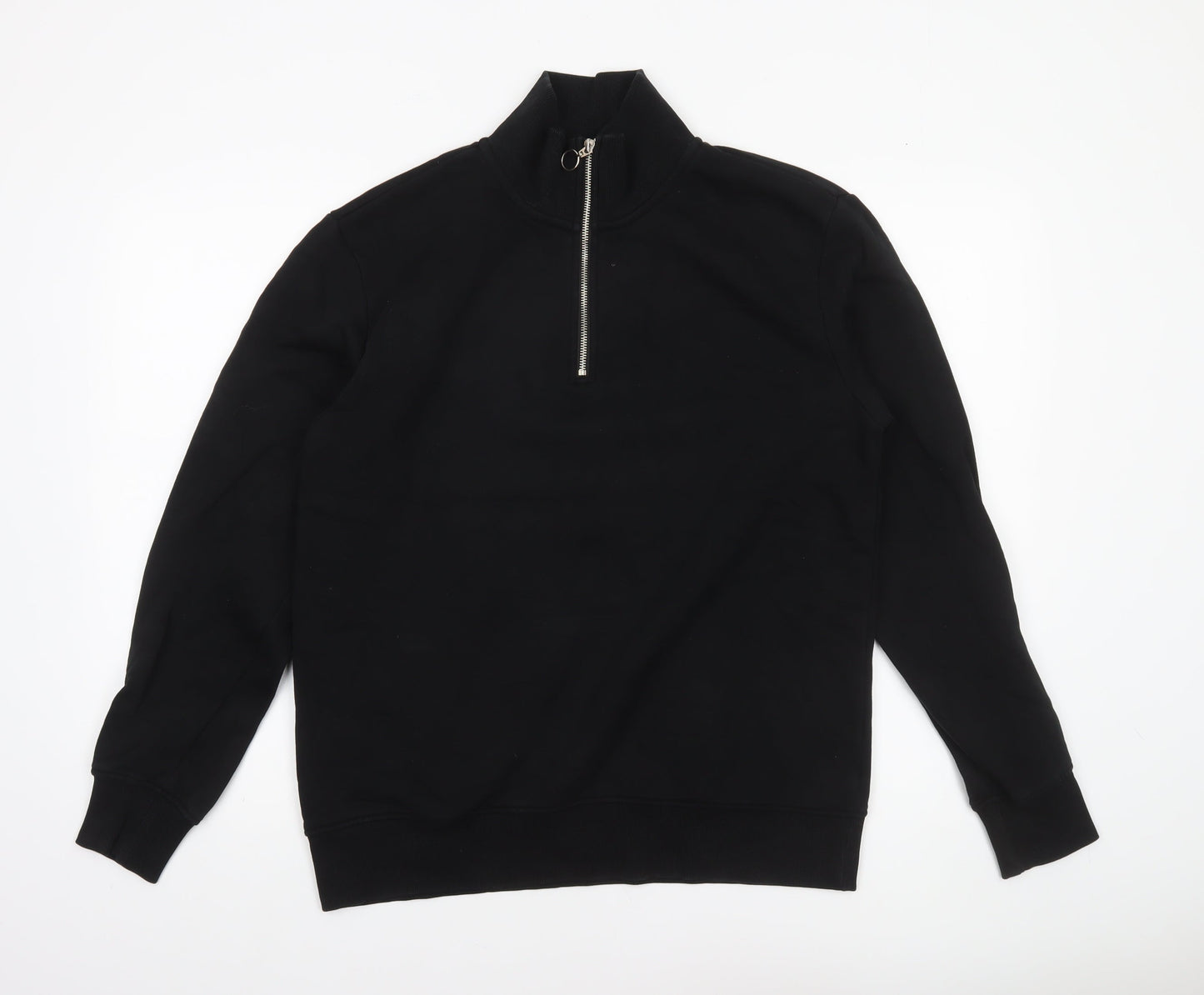 Mens UK Size S Weekday Black Henley Sweatshirt