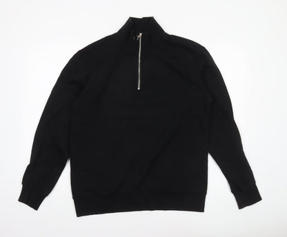 Mens UK Size S Weekday Black Henley Sweatshirt