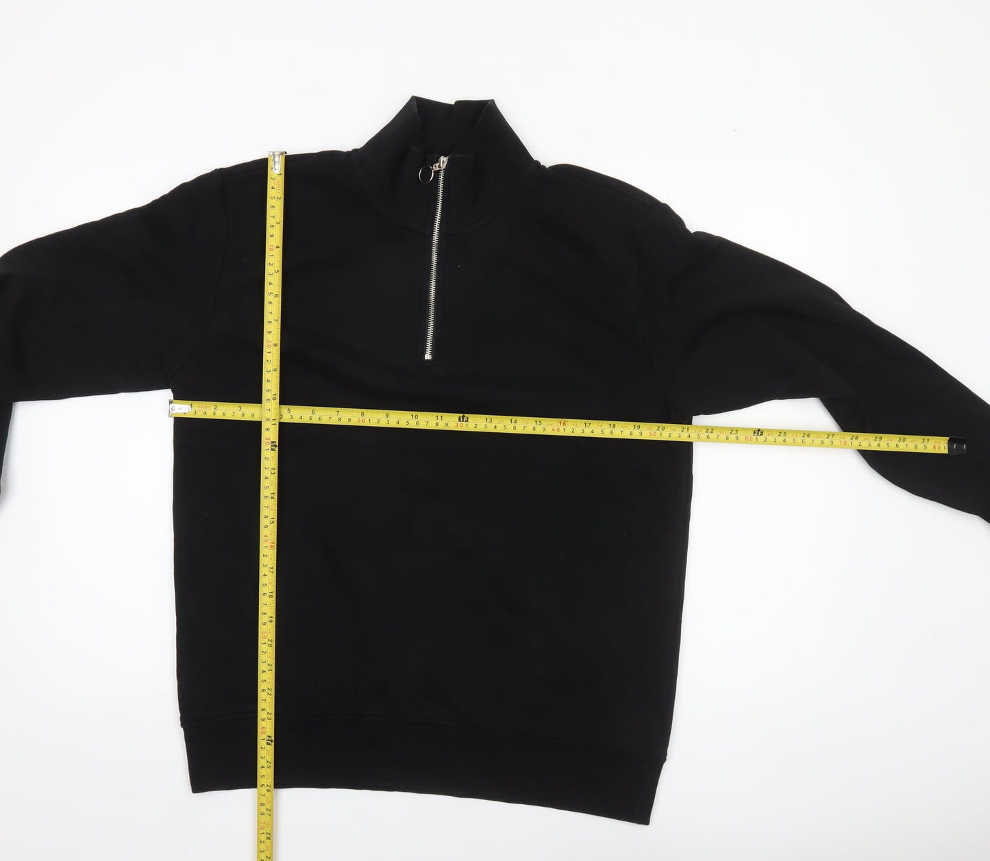 Mens UK Size S Weekday Black Henley Sweatshirt