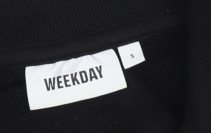Mens UK Size S Weekday Black Henley Sweatshirt