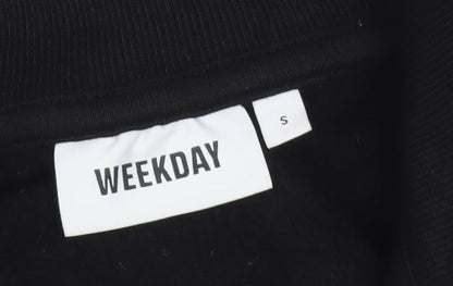 Mens UK Size S Weekday Black Henley Sweatshirt