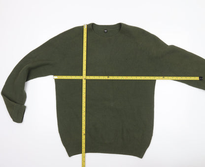 Uniqlo Men’s Green Crew Neck Knit Jumper Size L Acrylic Cotton